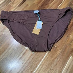 Kona Sol Women’s Bikini Bottom Size XL (16-18) Brown/ High Coverage Hipster.